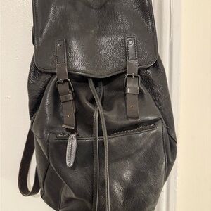 Black Leather Backpack